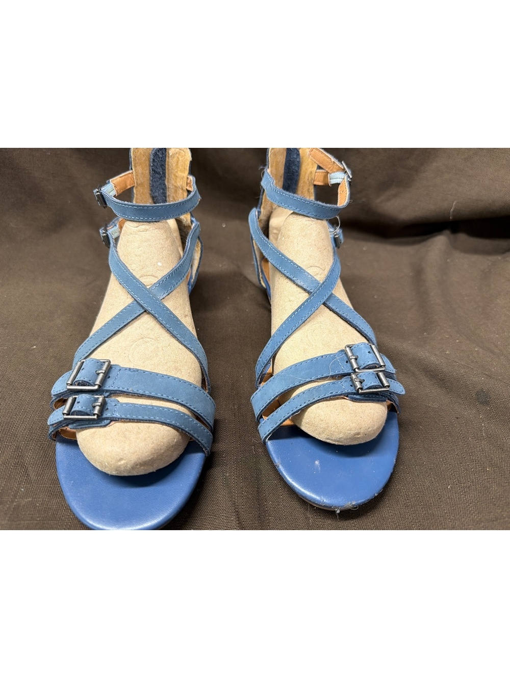 G.H. Bass & Co. Blue Strappy Ankle Strap Sandals